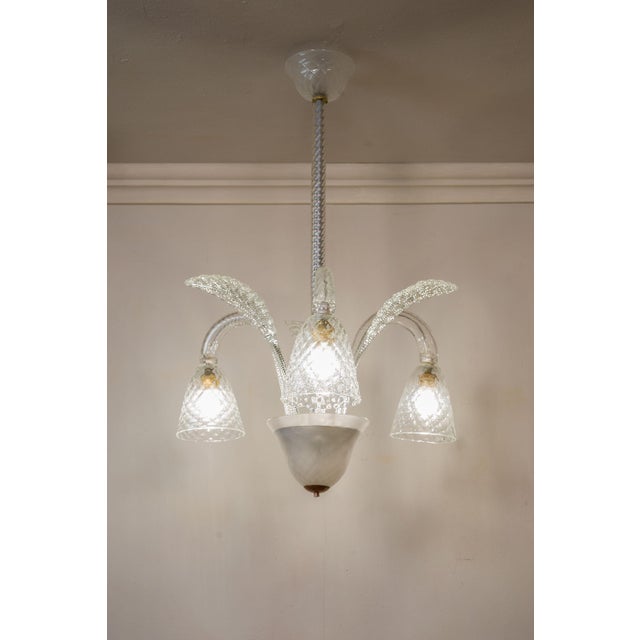 Vintage Art Deco Chandelier in Murano Blown Glass, 1930s For Sale - Image 12 of 13