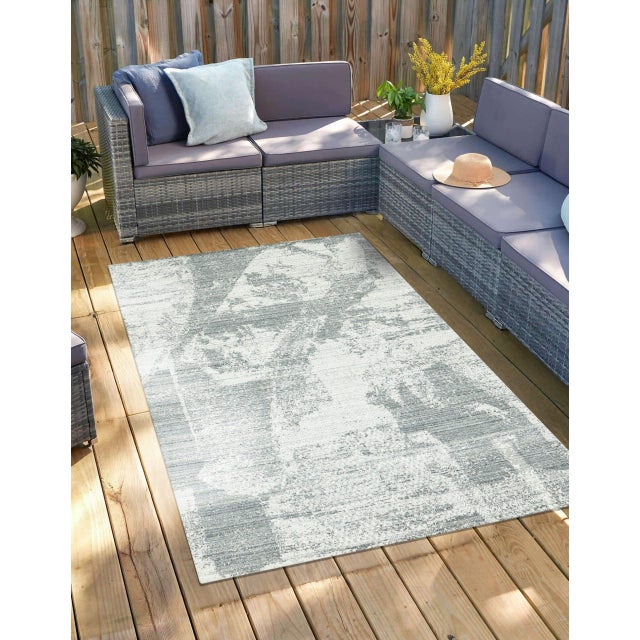 Gray 8x10 Versatile Freya Gray Silver Abstract Contemporary Handmade Wool Carpet Rug For Sale - Image 8 of 10