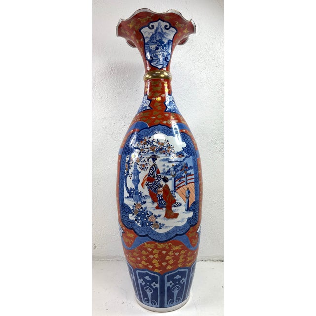 Monumental Palatial Size Hand Painted Japanese Emari Vace For Sale - Image 12 of 12