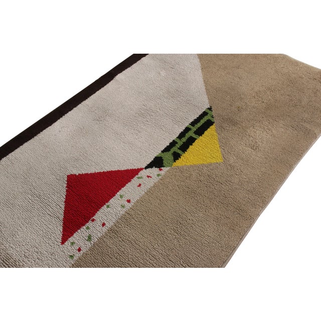 Rug & Kilim Rug and Kilim’s Antique Deco Style Rug in Red and Cream Geometric Pattern For Sale - Image 4 of 5