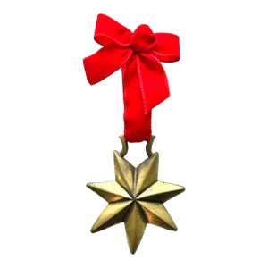 Vintage Equestrian English Horse Brass Holiday Christmas Ornament Star