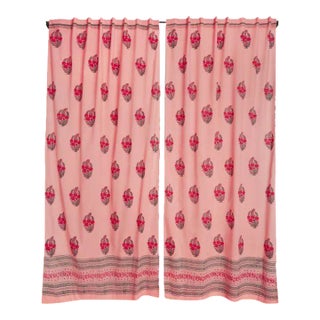 Roza 45" X 96" Coral Pink Curtain For Sale