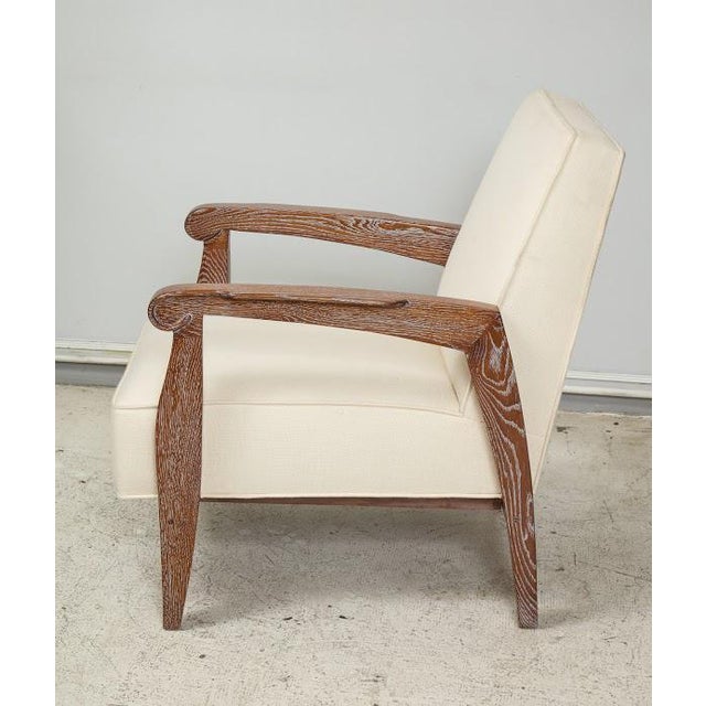 Bespoke Pair of Cerused Oak Alain Lounge Chairs For Sale - Image 4 of 11