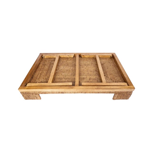 Wood Artifacts Rattan Breakfast Tray/Table in Honey Brown For Sale - Image 7 of 7