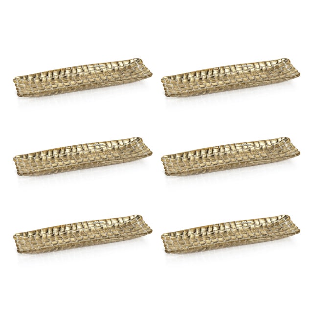 Nova Braided Rectangular Glass Plate Set is perfect for your home or as a gift for a friend or loved one. This stunning...