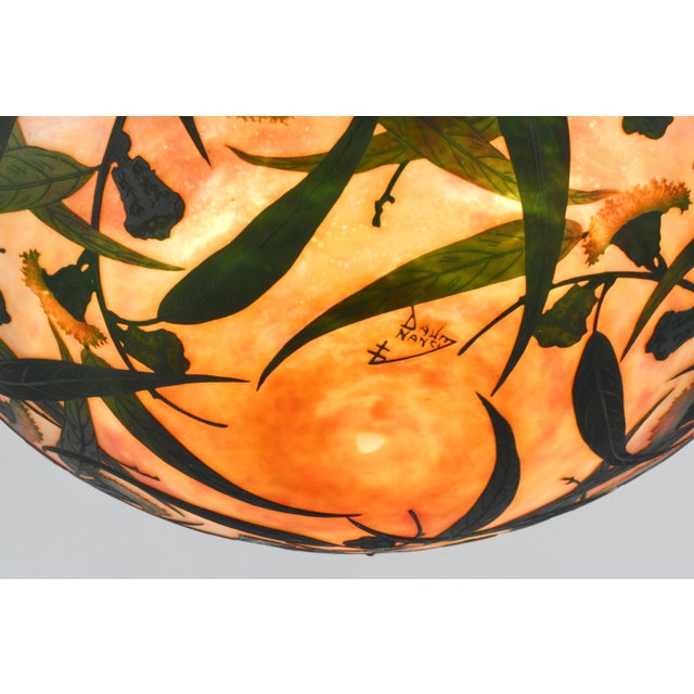 French Art Deco Pendant Light by Daum & Majorelle - 1925 Cameo Chandelier France For Sale - Image 10 of 15