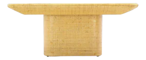 Mid-Century Modern Square Cloth Covered Coffee Table