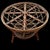 Industrial Vintage Rattan Round Table, 1950s For Sale - Image 3 of 13