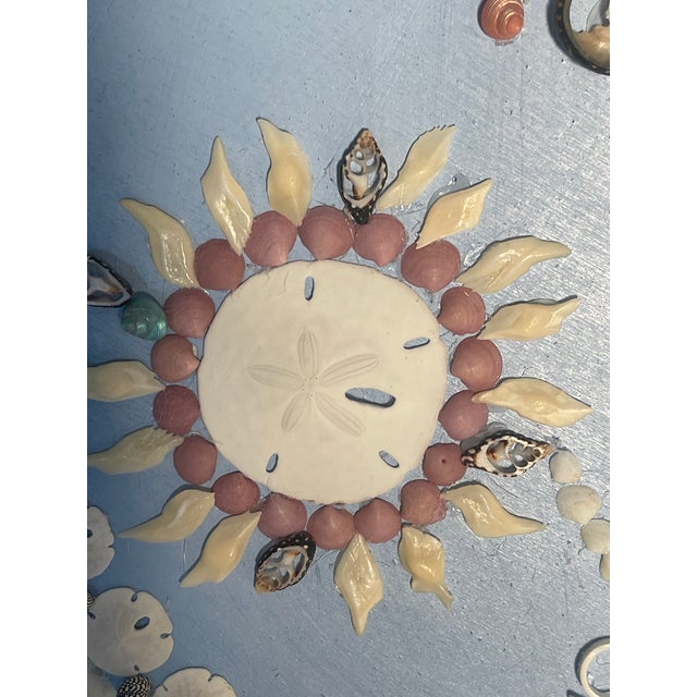 Sea Shell Art Rose on Blue Created by Elia For Sale - Image 4 of 8