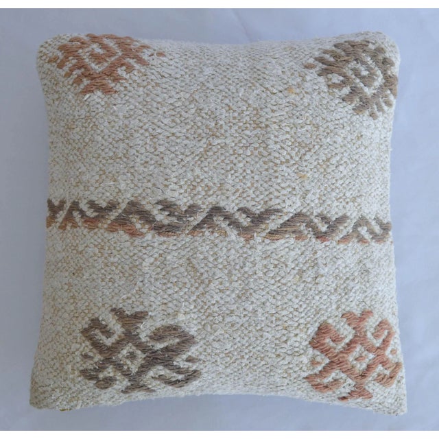 1970s Hand-Woven Hemp Kilim Throw Pillow Cover For Sale - Image 5 of 5