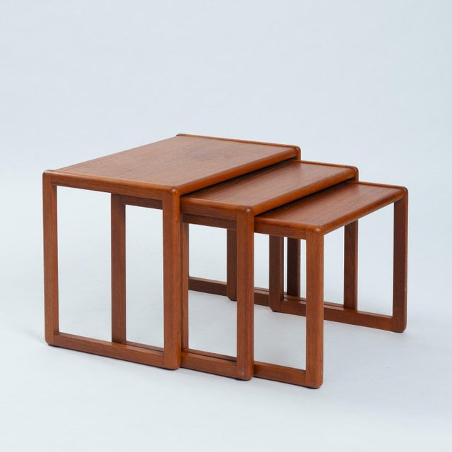 Danish Teak Nesting Tables, 1970s, Set of 3 For Sale - Image 4 of 16