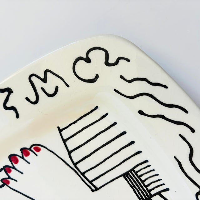 Pablo Picasso Large Ceramic Tray - Tete Appuyee Sur Les Mains II For Sale In San Francisco - Image 6 of 10