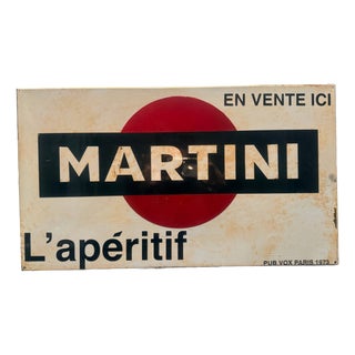 Vintage Martini Lapéritif Advertising Sign, 1973 For Sale