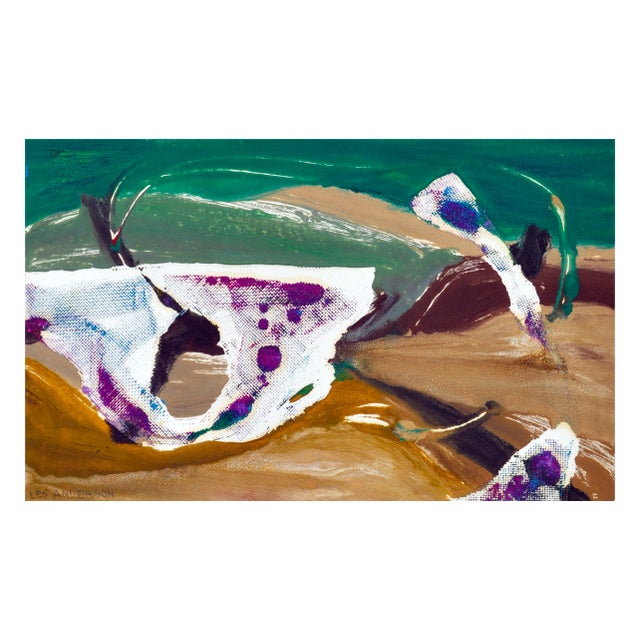 Unique abstracted Big Sur landscape by Les (Leslie Luverne) Anderson (American, 1928-2009). From the estate of Les...