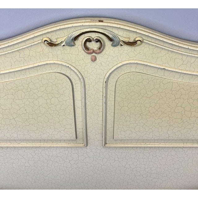 Vintage French Single Bed Frame with Carved Headboard For Sale - Image 11 of 16