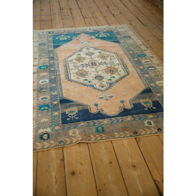 Vintage Distressed Oushak Rug - 3'11" x 5'11" For Sale - Image 10 of 11