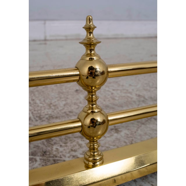 Traditional Large Federal Style Brass Fireplace Fender Spark Arrester For Sale - Image 3 of 11
