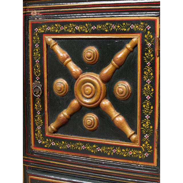 Black Mid 20th Century Rajasthan Chest Cabinet For Sale - Image 8 of 11