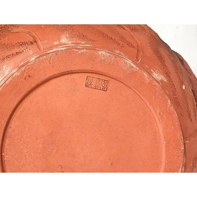 Antique Japanese Tokoname Meiji Redware Pottery Plant Stand For Sale - Image 9 of 13