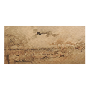 Small Mid 20th Century Sepia Toned Landscape Watercolor Painting