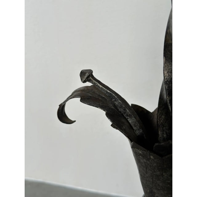 Spanish Silvered Iron Floor Lamp With Twisted Stem and Tripod Base, 1950s For Sale In New York - Image 6 of 12