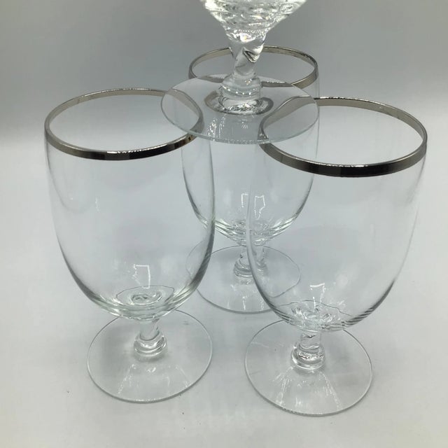 Mid-Century Modern Platinum Rim Cocktail Glasses-Set of 4 For Sale - Image 3 of 12