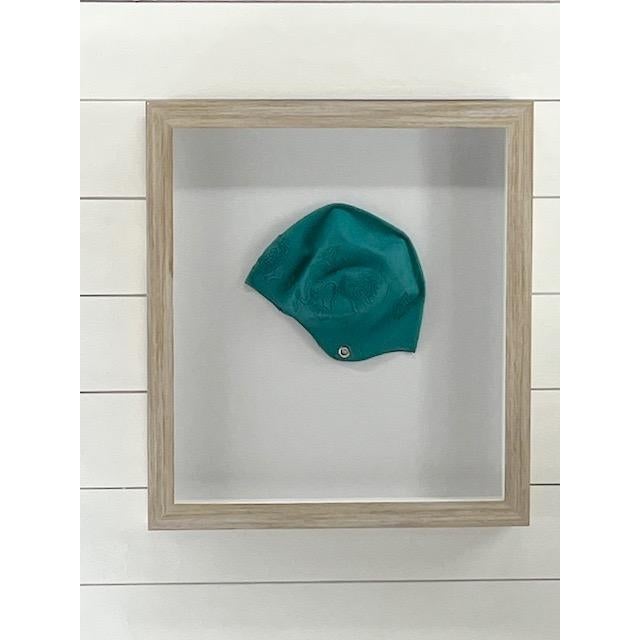 Framed Green Swim Cap For Sale - Image 4 of 5