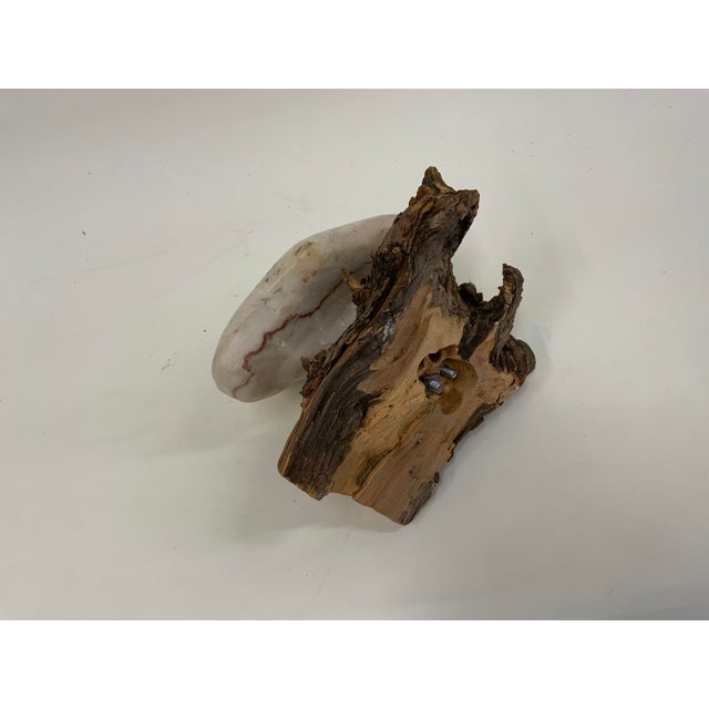Small Midcentury Abstract Marble Sculpture on Wood Base For Sale - Image 10 of 12