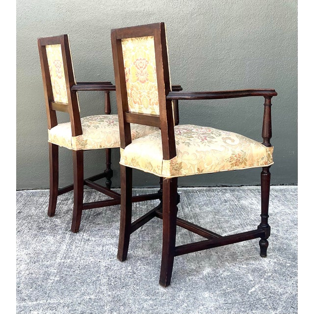 Vintage 19th Century Carved Arm Chairs - A Pair For Sale - Image 9 of 12