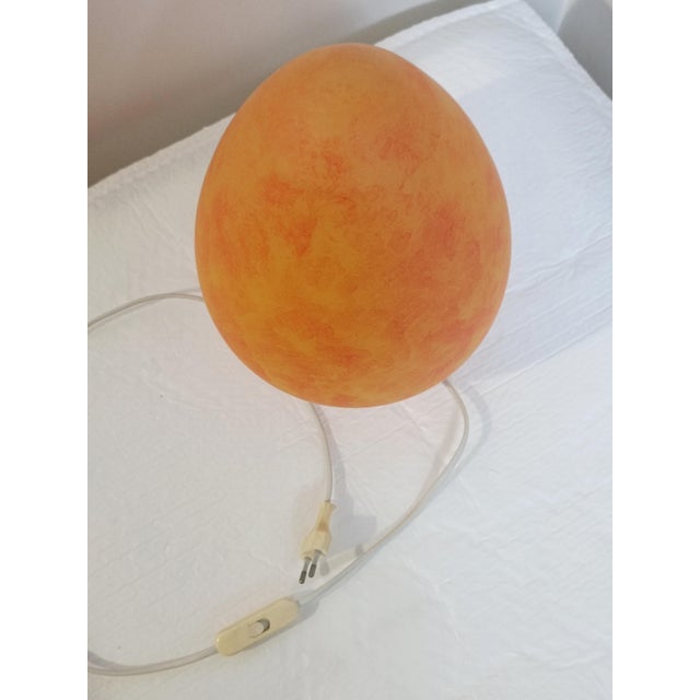 Vintage Egg Table Lamp in Opaline Glass, 1970s For Sale - Image 4 of 6