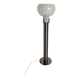 Glass and Aluminium Floor Lamp attributed to Tony Zuccheri for Mazzega, 1970s For Sale