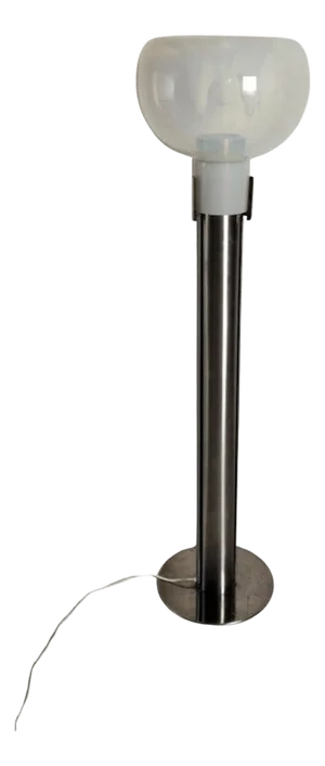 Glass and Aluminium Floor Lamp attributed to Tony Zuccheri for Mazzega, 1970s