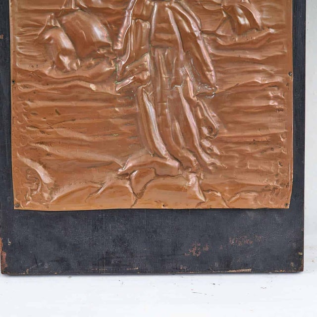 Elegant Raised Copper Panel in Vintage Style, 1960s
