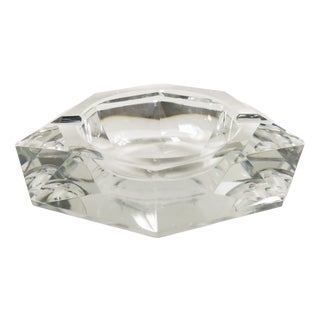 Large Vintage Crystal Ashtray from Val Saint Lambert, 1960s For Sale