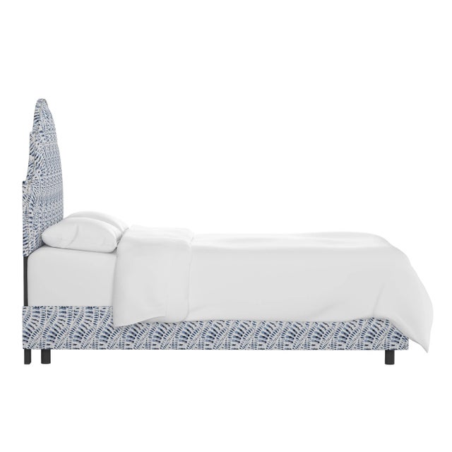 Spritely Home Halsted Bed in Blue Snake Skin, Full For Sale - Image 4 of 6