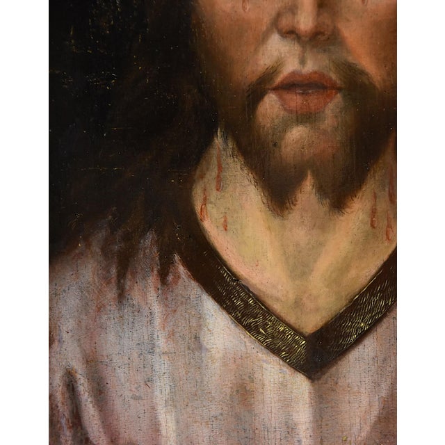 Circle of Quentin Metsys, Ecce Homo, 1550, Oil on Board, Framed For Sale - Image 6 of 14