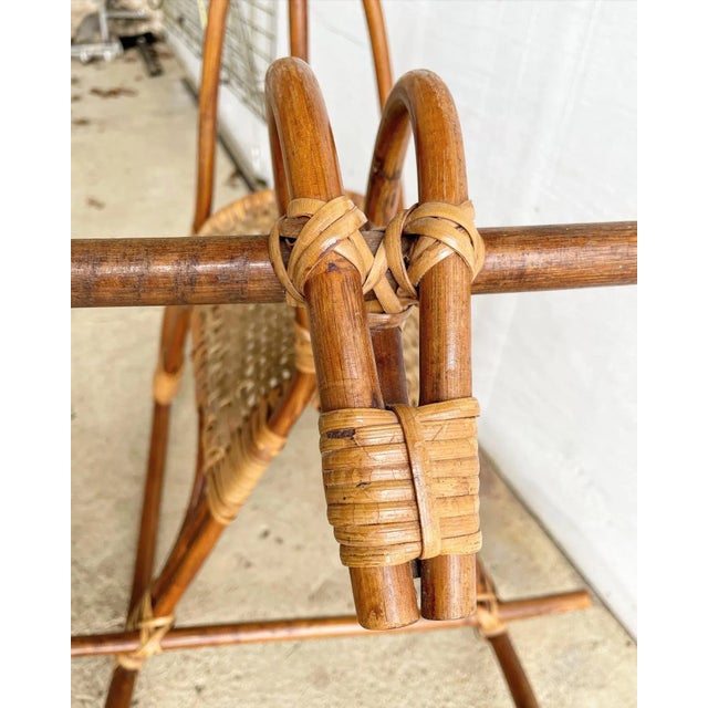 Mid Century Modern Sculptural Italian Wicker and Rattan Rockinghorse by Designer Franco Albini For Sale - Image 10 of 13