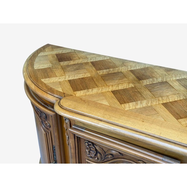 French Provincial, Monumental Sideboard, Wood, Brass, France, 1960s For Sale In New York - Image 6 of 14