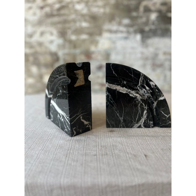 Black & White Marble Bookends For Sale - Image 4 of 7