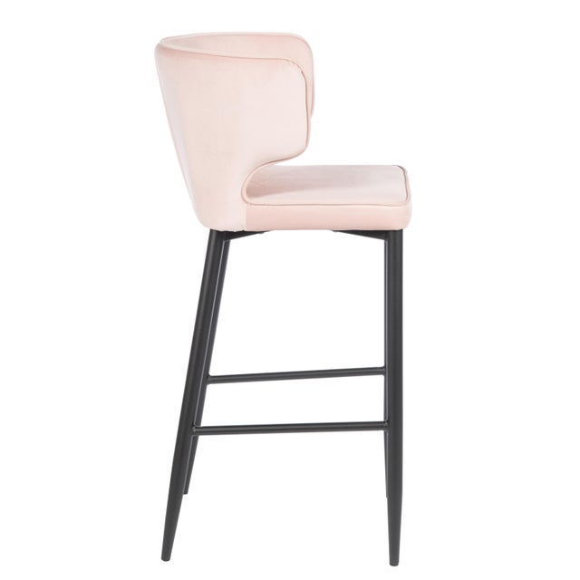 kayla upholstered blush pink bar chair