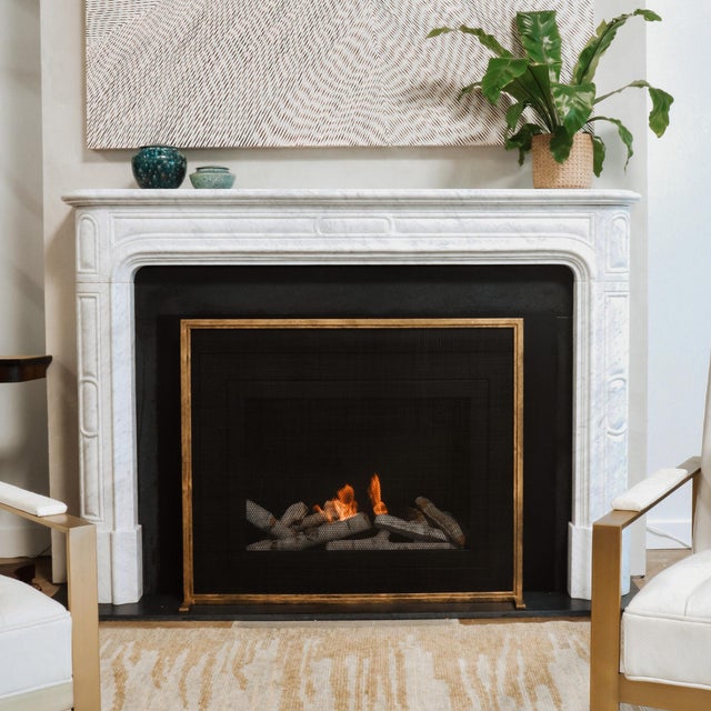 Contemporary Tobacco Dakota Fireplace Screen For Sale - Image 3 of 12