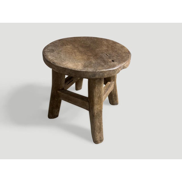 Lovely patina and character on this beautiful antique side table or stool. Circa 1950. We have a small collection. The...