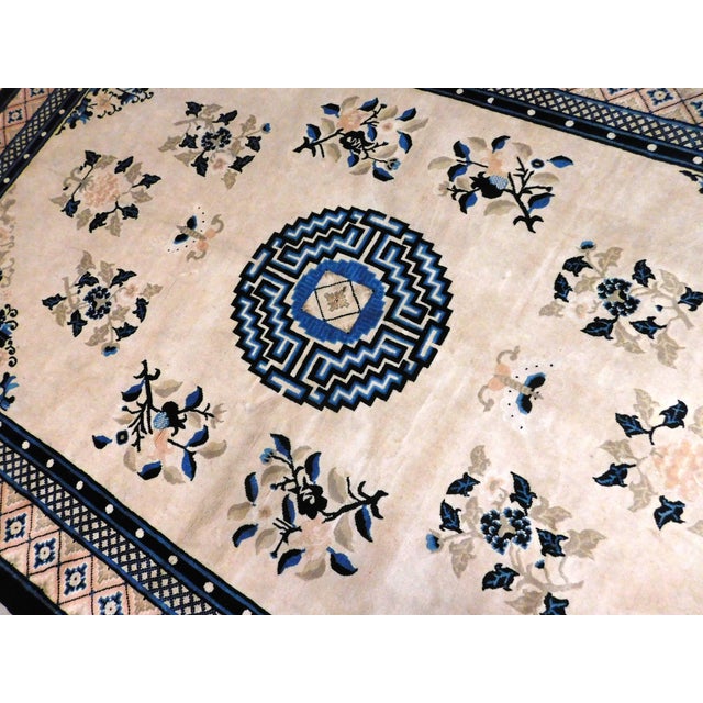 Vintage Hand Knotted Wool Pile Chinese Rug. 8'4"x 5'6" For Sale In Los Angeles - Image 6 of 12