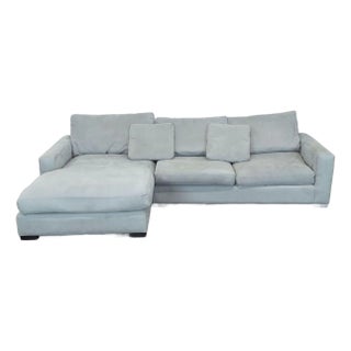 Room and Board Metro Gray Sectional Sofa With Chaise For Sale