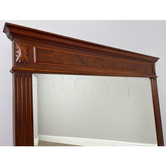 Antique French Carved Walnut Wall Mirror For Sale - Image 4 of 11