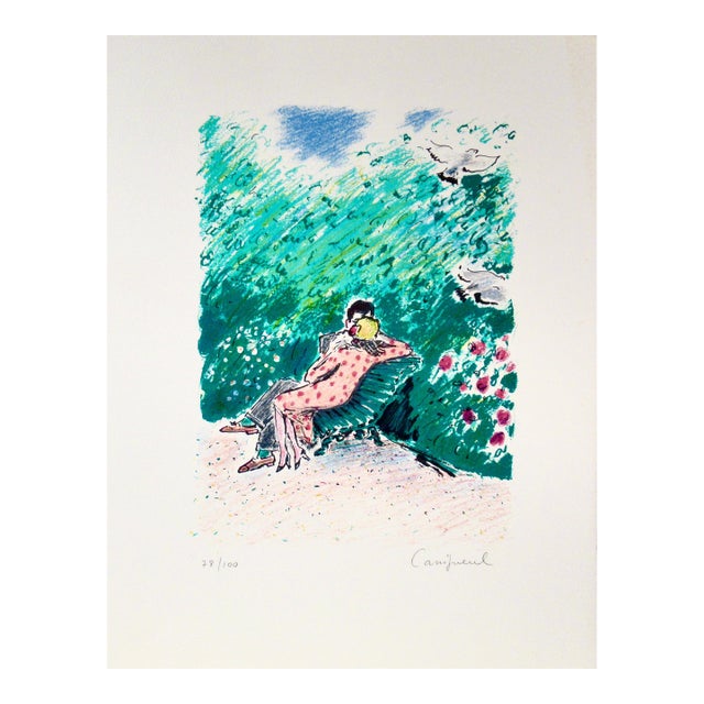 Jean-Pierre Cassigneul Les Amoureux Sur Un Banc C. 1980 Reproduction Print For Sale