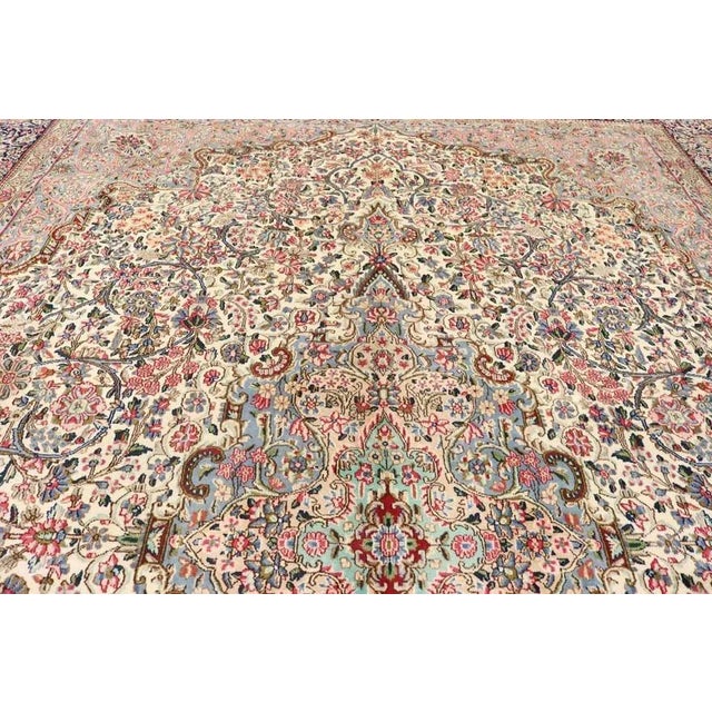 Antique Middle Eastern Hand-Knotted Kerman Rug For Sale - Image 3 of 5
