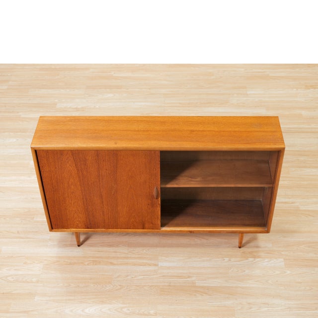 Wood Slim Mid Century China Entryway Display Cabinet For Sale - Image 7 of 10