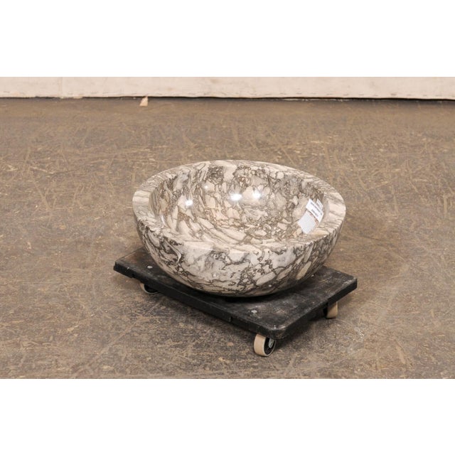 Gemstone Onyx Sink, Polished, Grey & White Color For Sale - Image 7 of 10