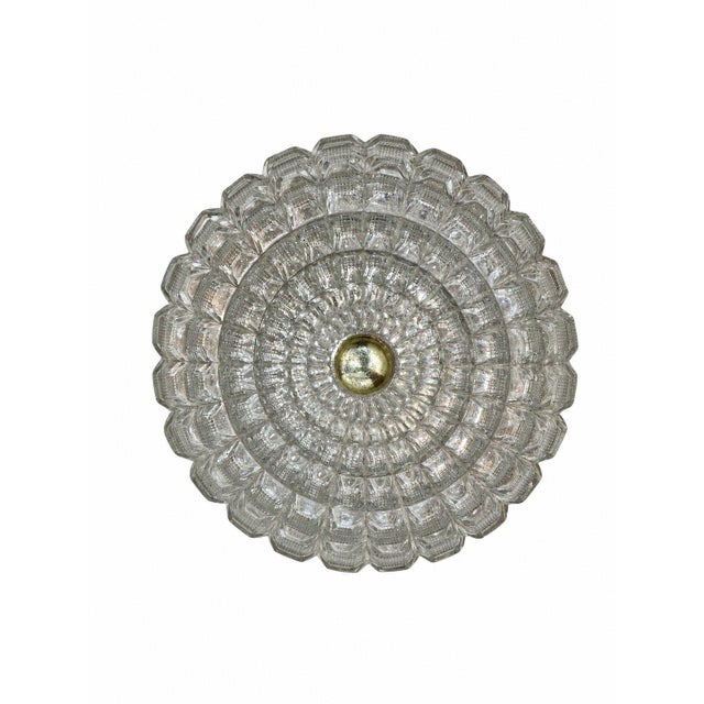 Mid-Century Modern Vintage Art Deco Style Clear Glass Flush Mount Ceiling Light Shade For Sale - Image 3 of 6